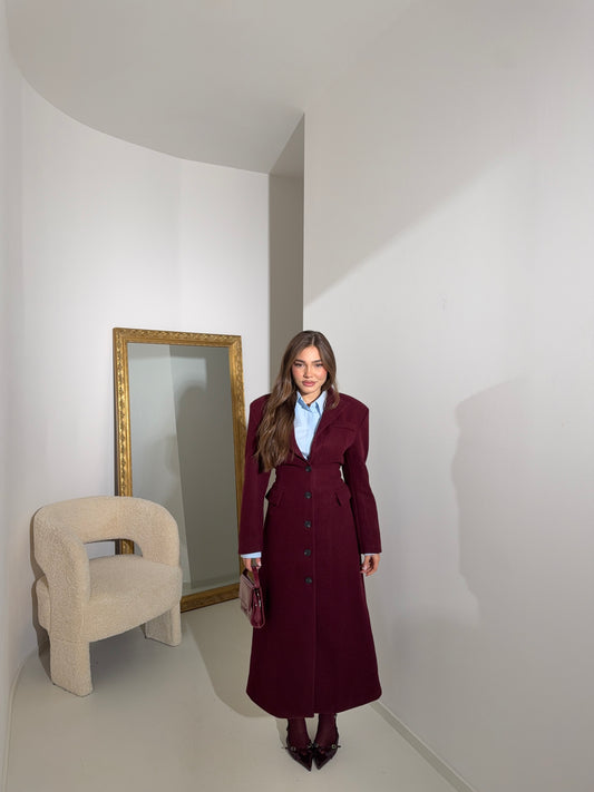 Cappotto strutturato bordeaux