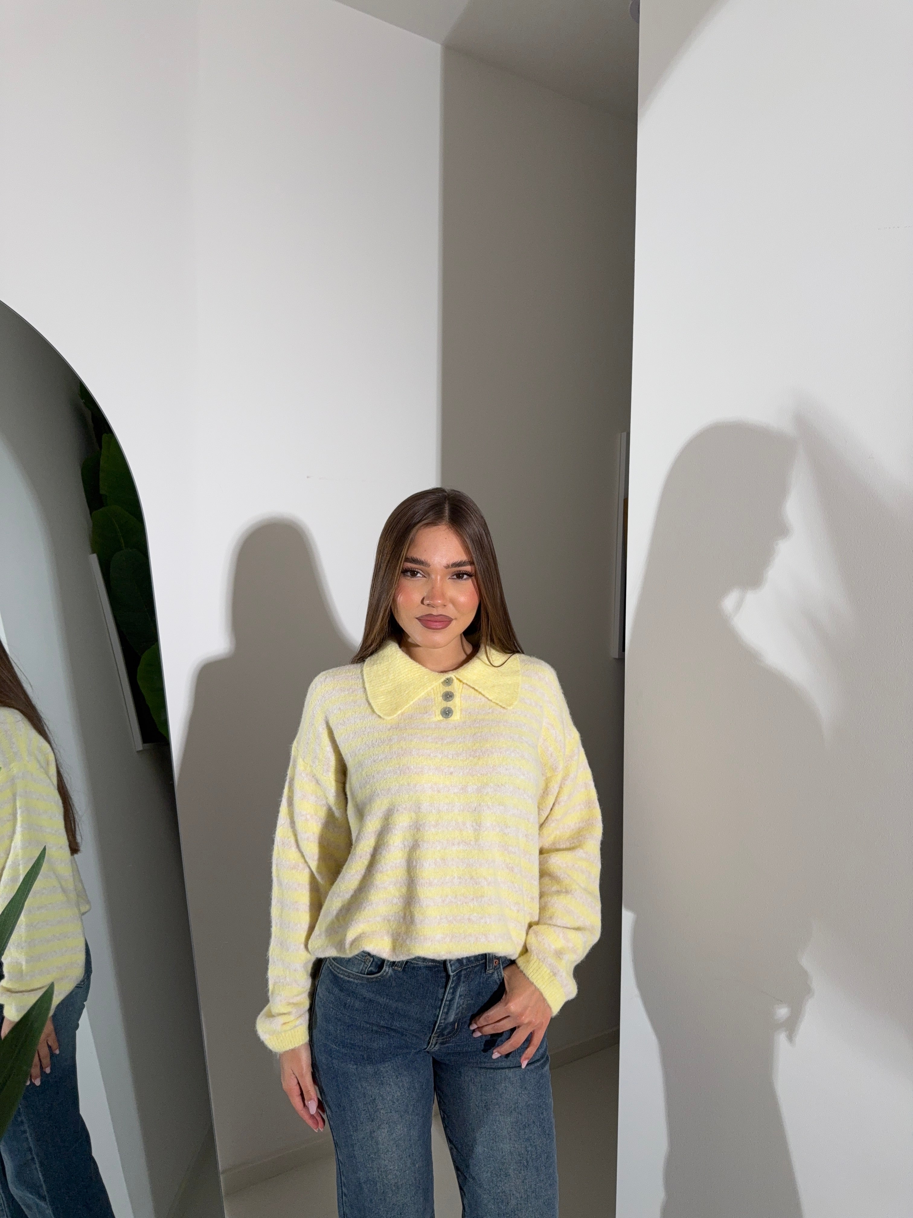 Pull FRYDA righe giallo