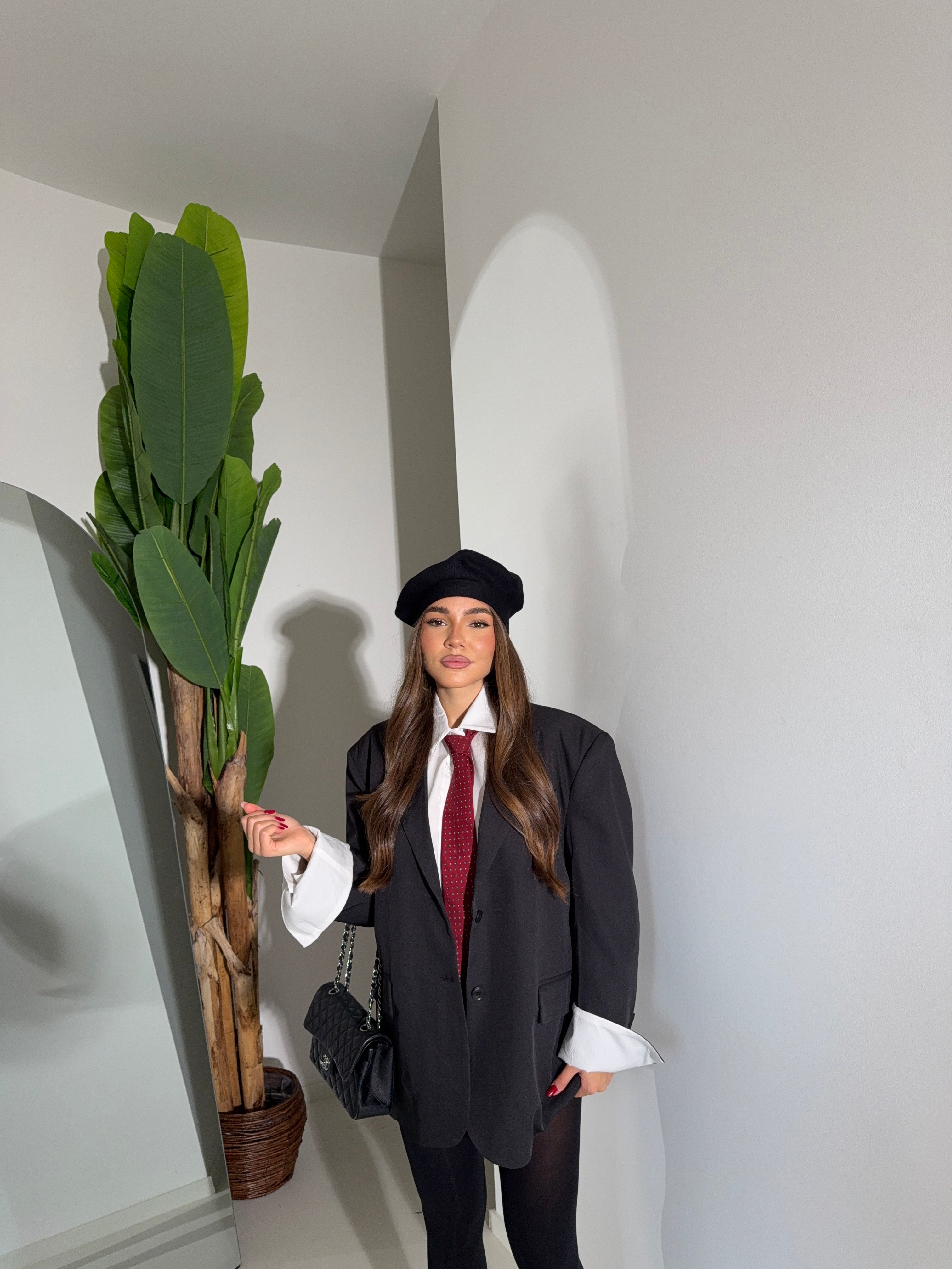 Blazer Over nero con risvolto