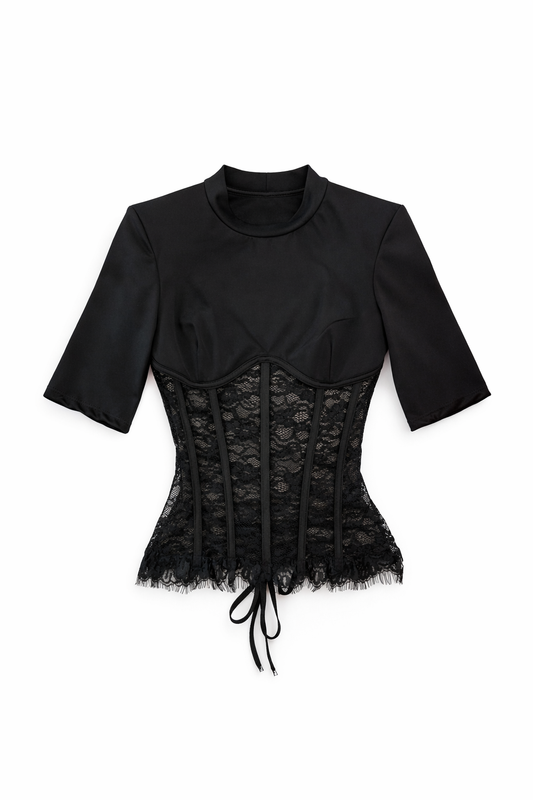 Shirt pizzo black
