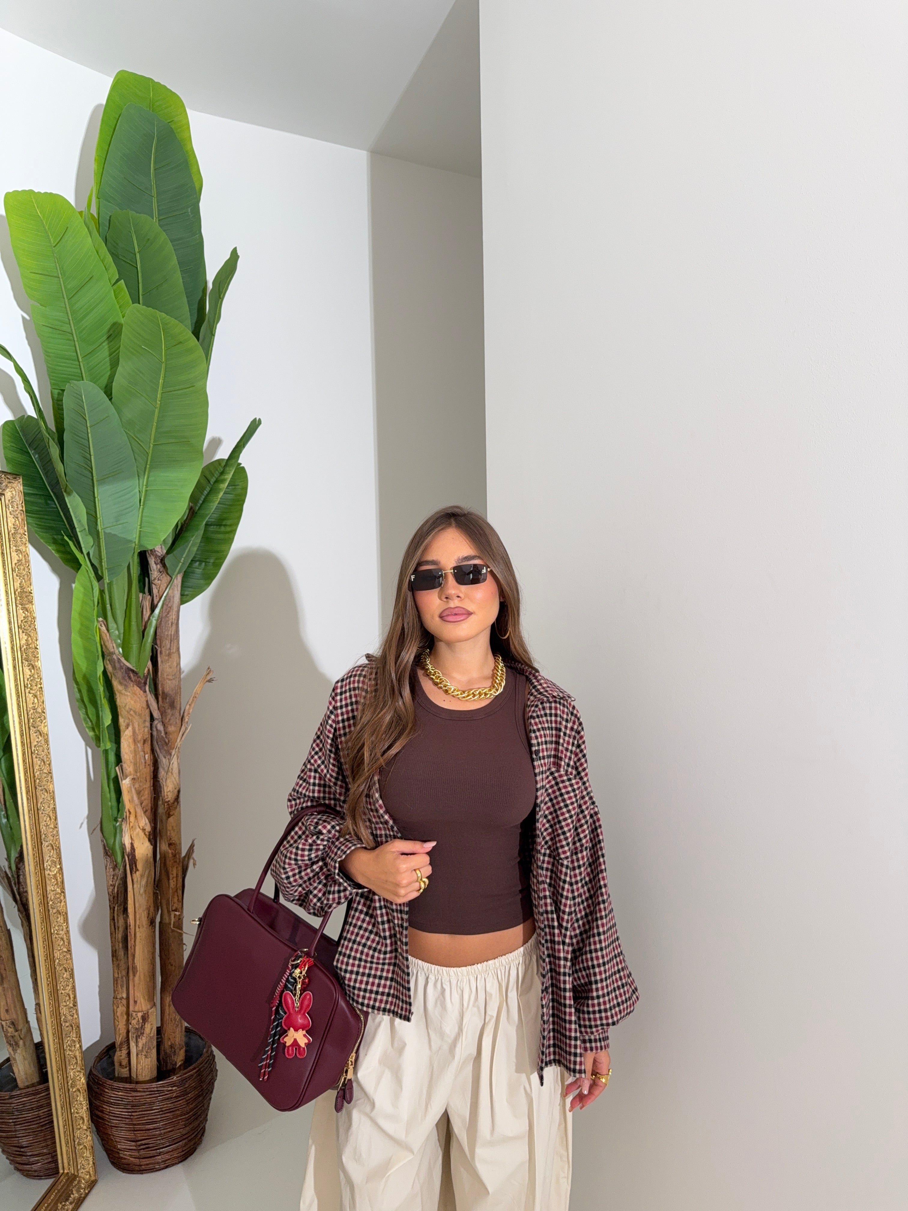 CAMICIA QUADRETTI BORDEAUX