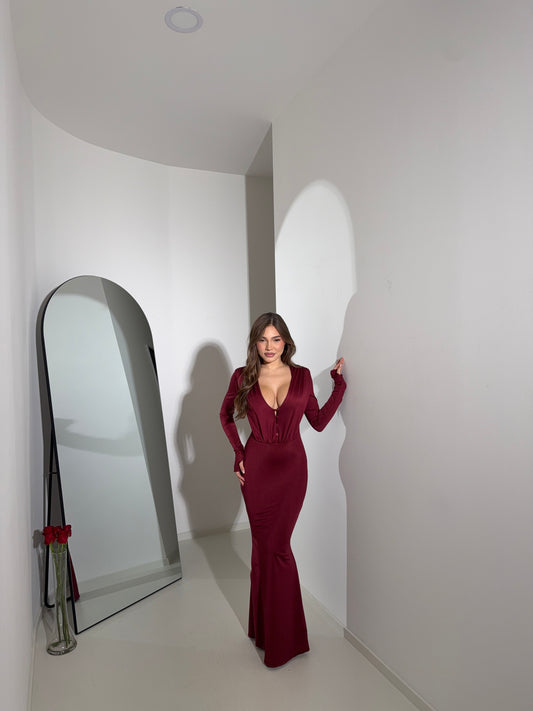 Dress maxi bordeaux