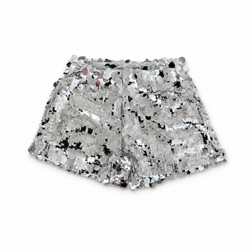 Shorts paillettes argento