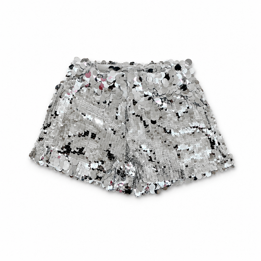 Shorts paillettes argento