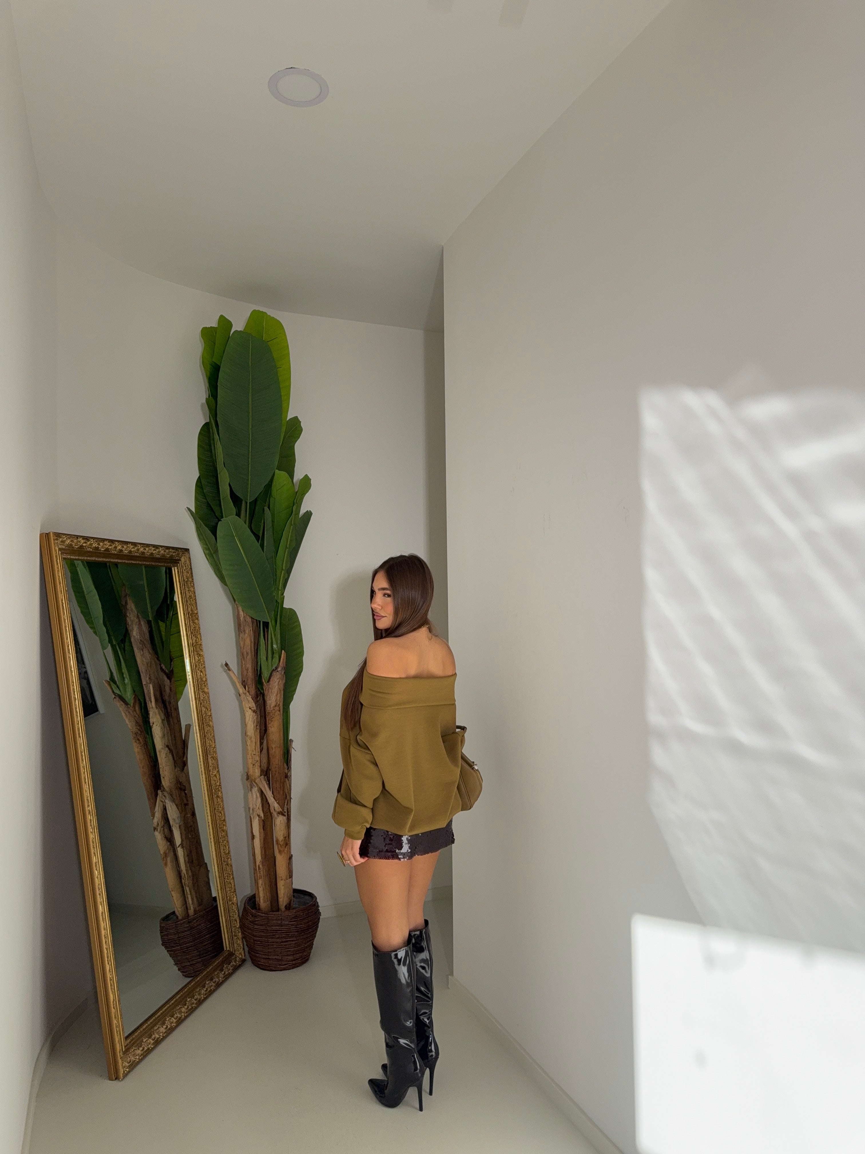 Gonna paillettes brown