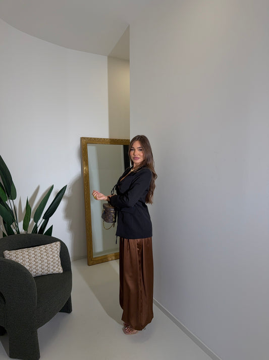 Pantaloni Over in raso rame