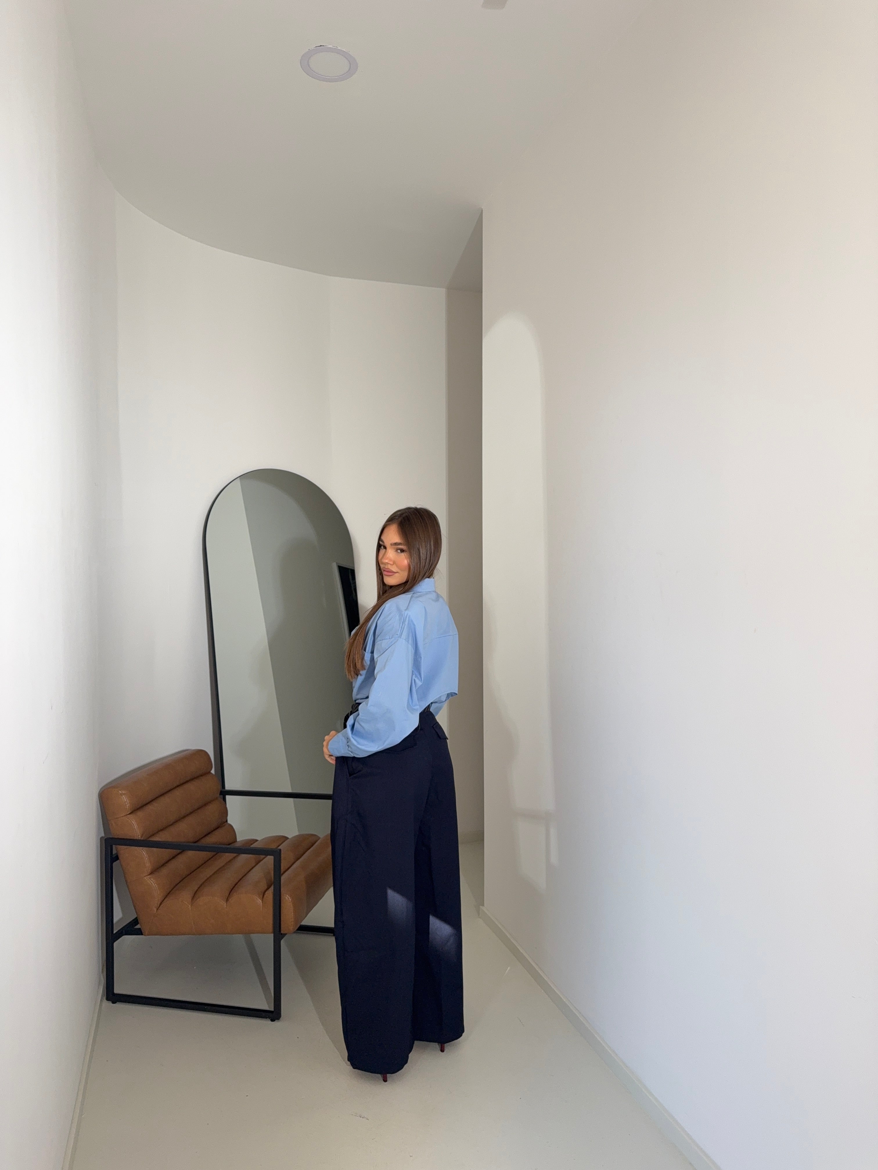 Pants dettaglio cravatta blu