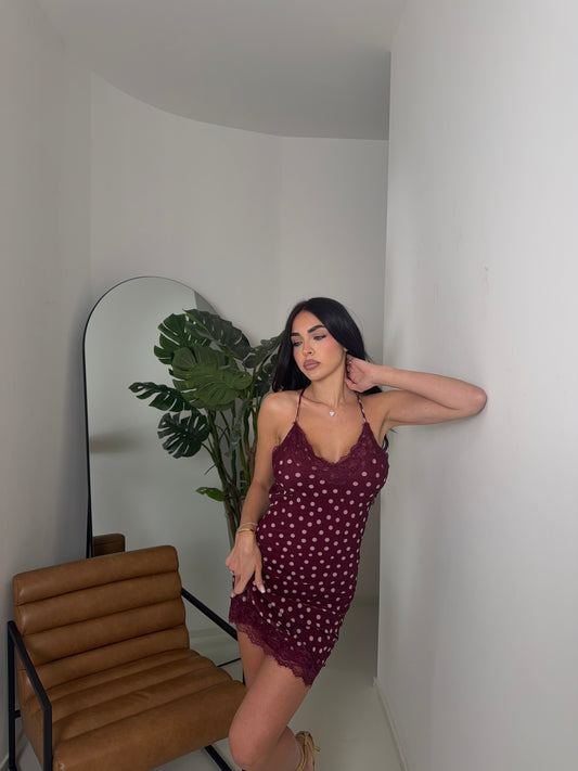 Dress pois bordeaux