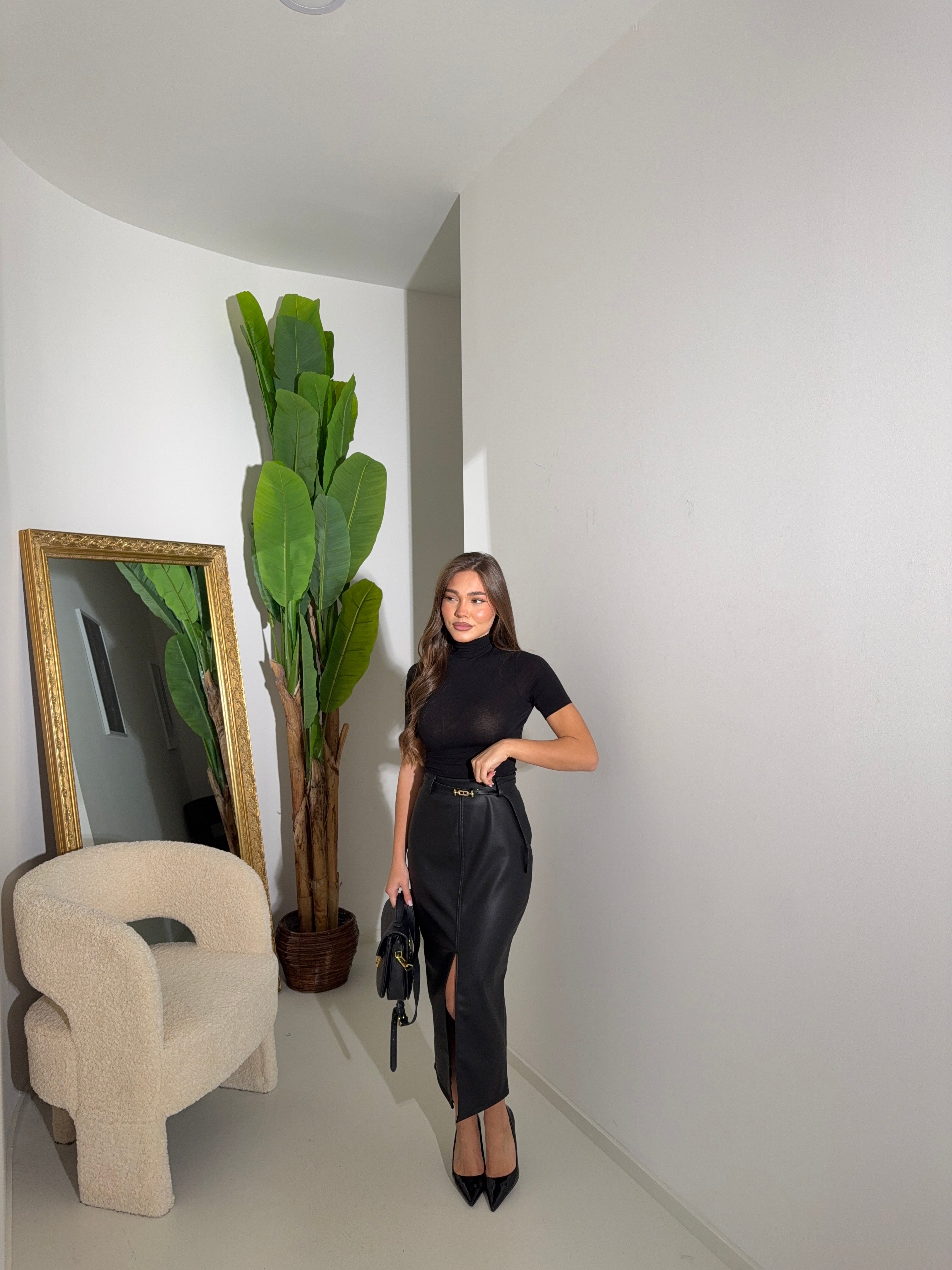 Longuette Ecopelle cintura