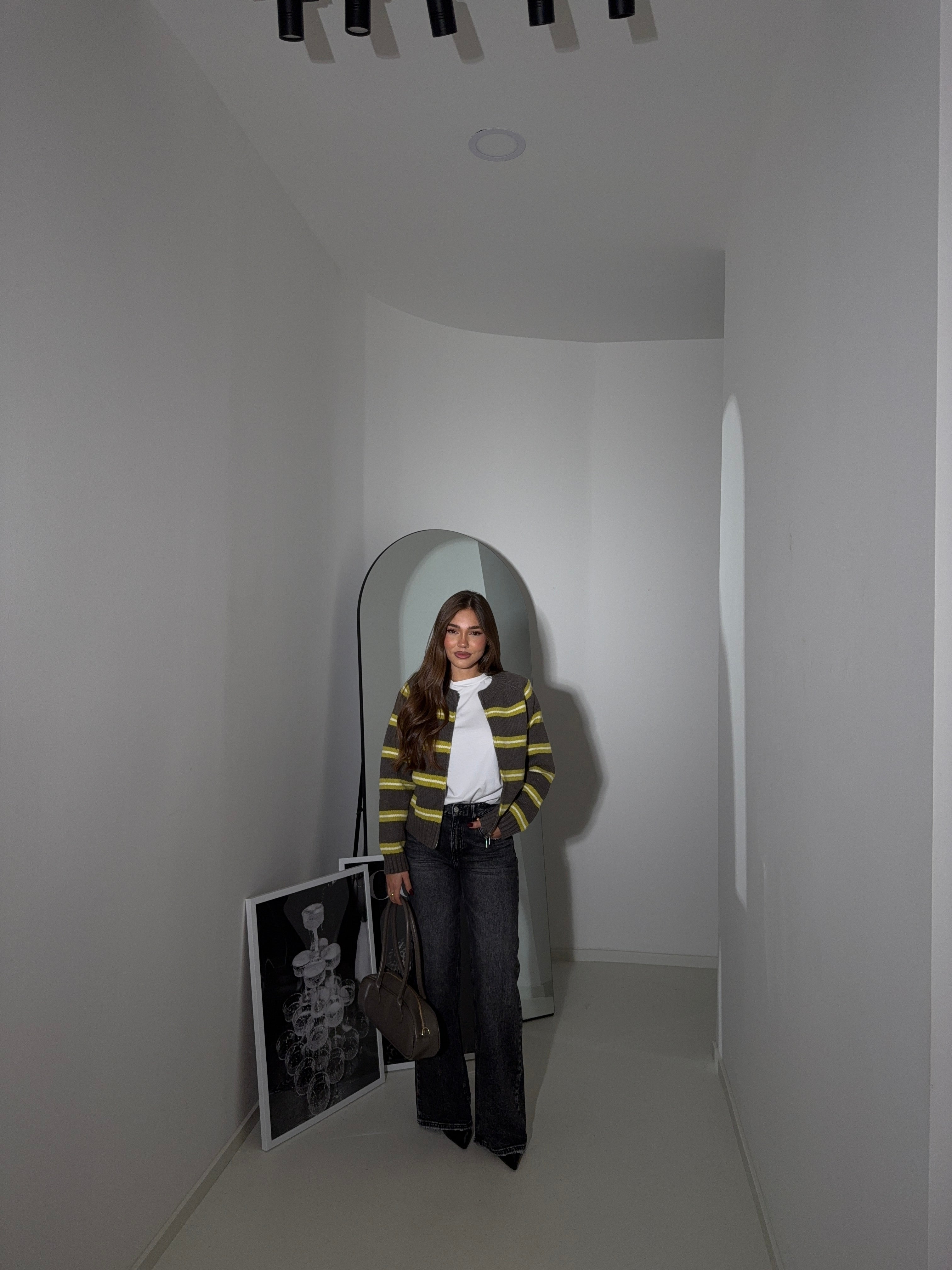 Cardigan grey and Green