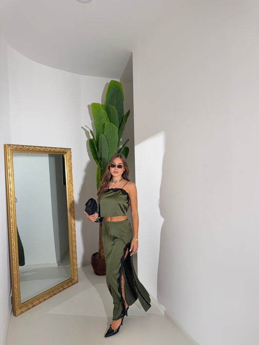 Coordinato lingerie verde