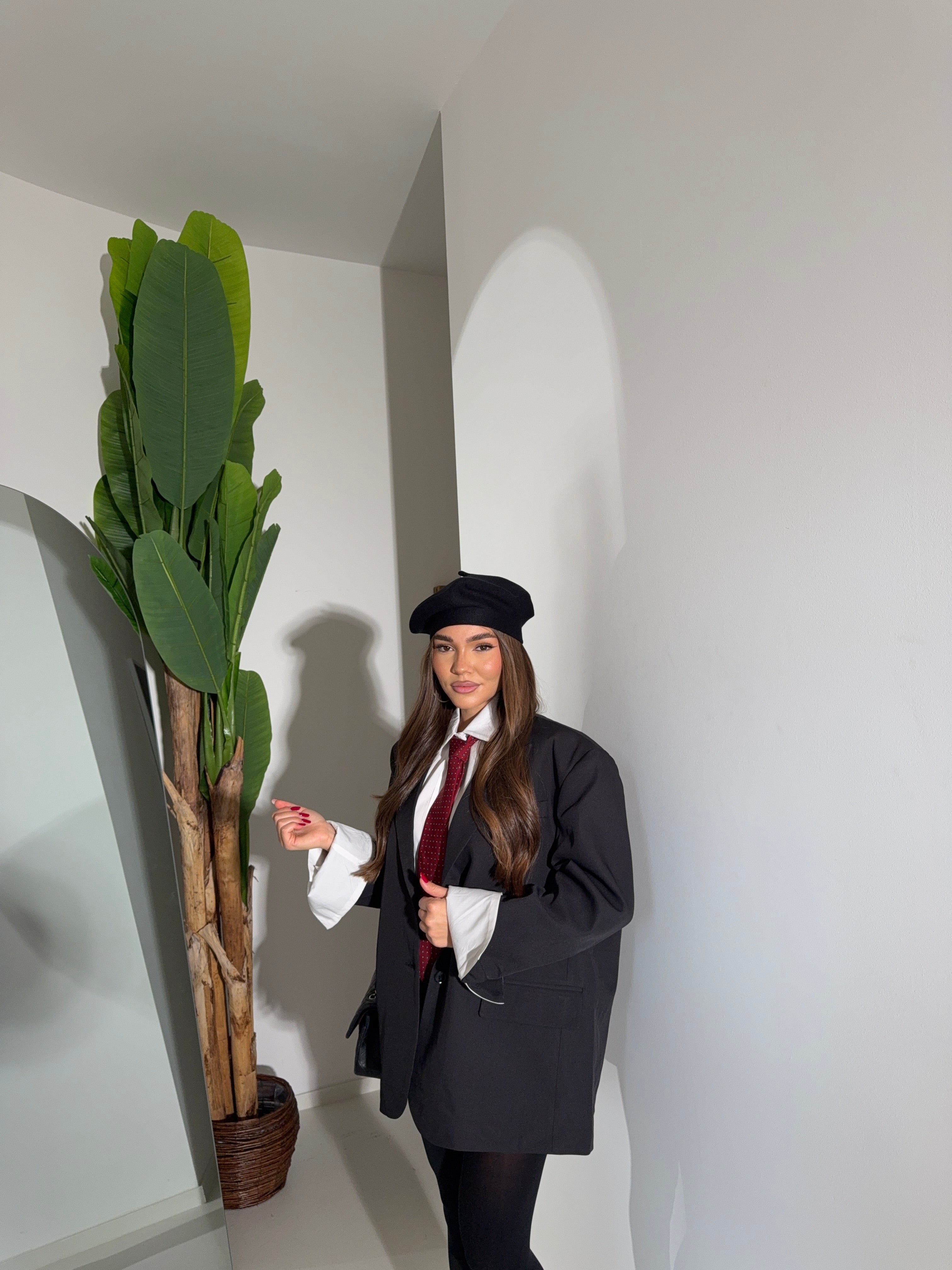 Blazer Over nero con risvolto