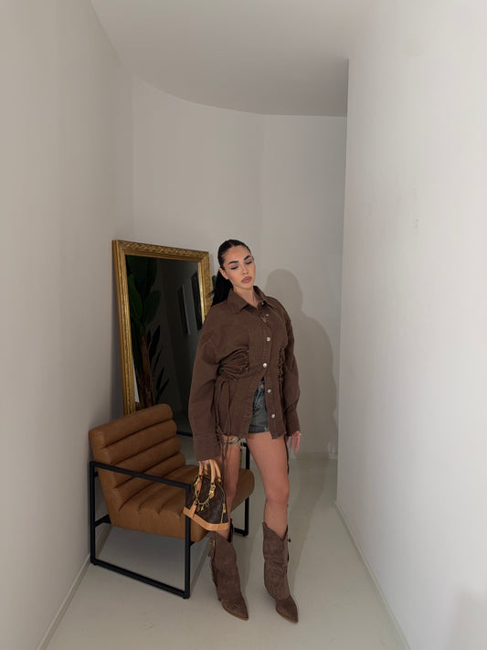 Jacket stringhe coffee