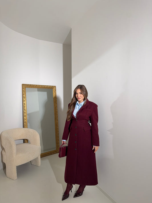 Cappotto strutturato bordeaux