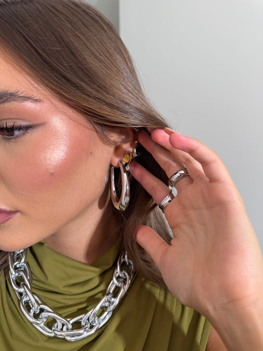 Orecchini Cerchi asimmetrici