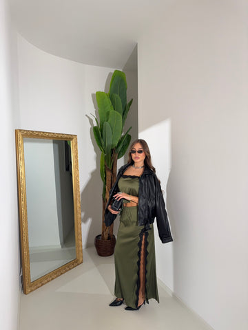 Coordinato lingerie verde