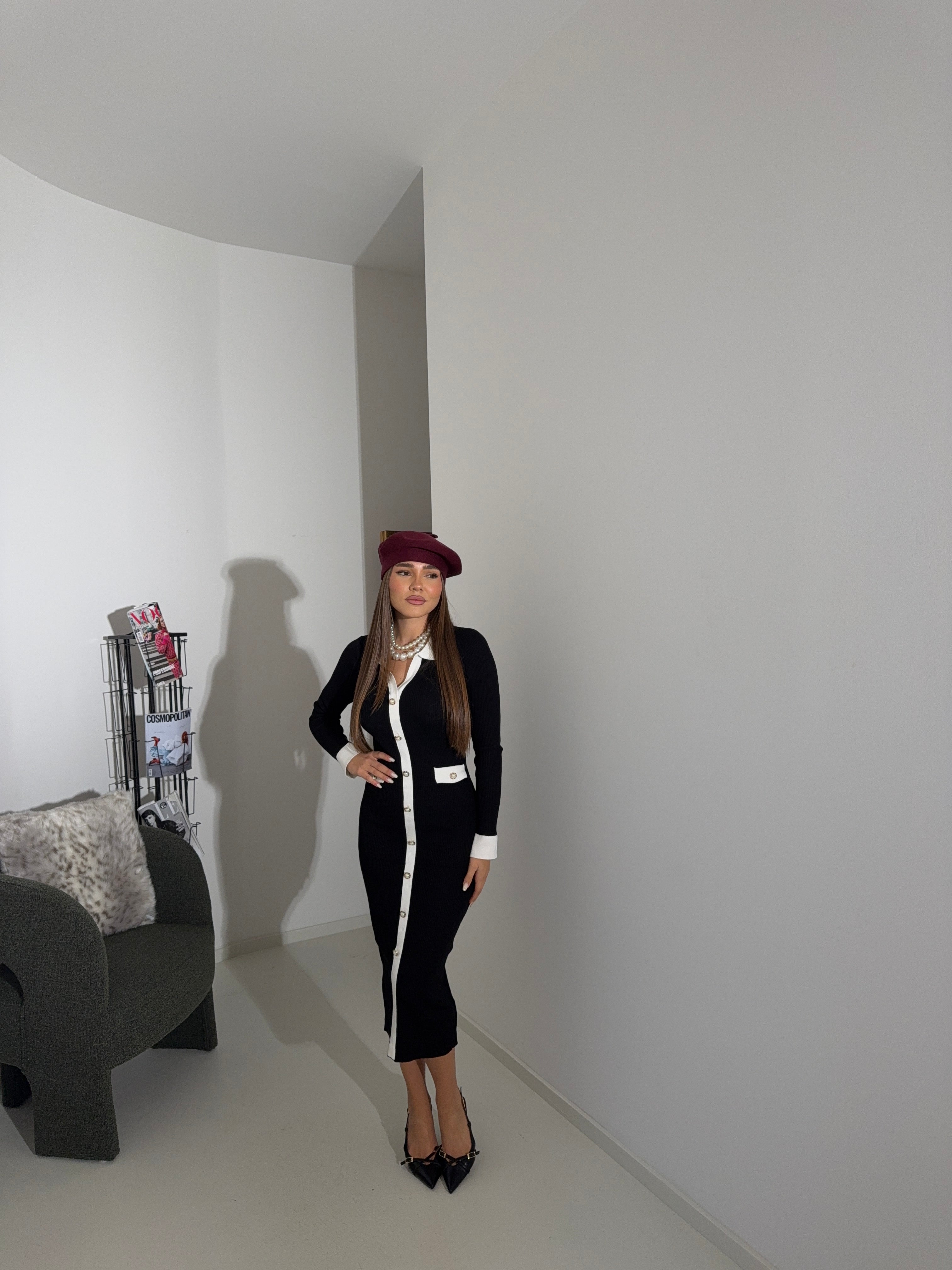 Abito costine Paris nero