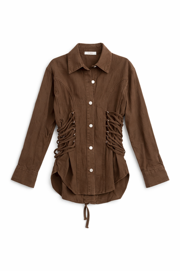 Jacket stringhe coffee